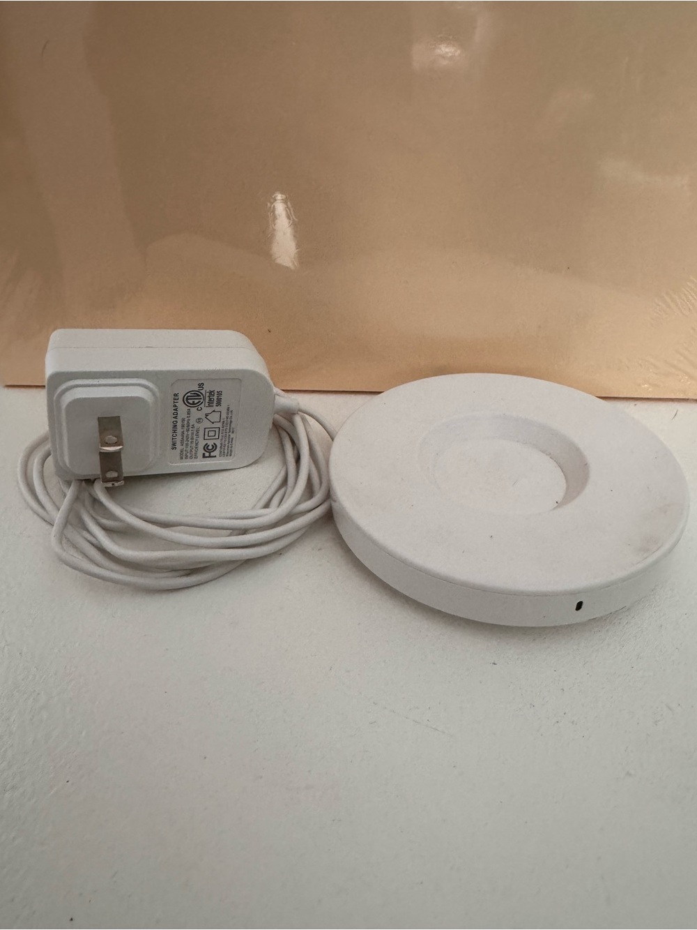 White Wireless Charging Pad with Power Adapter